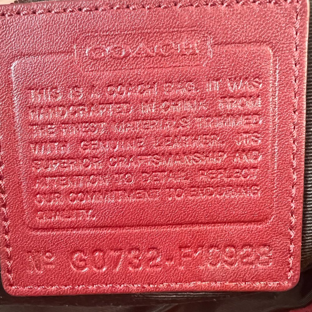 COACH Soho Y2K Cherry Red Signature C Canvas Shoulder Tote Bag Lg Style F10928 - Picture 2 of 7